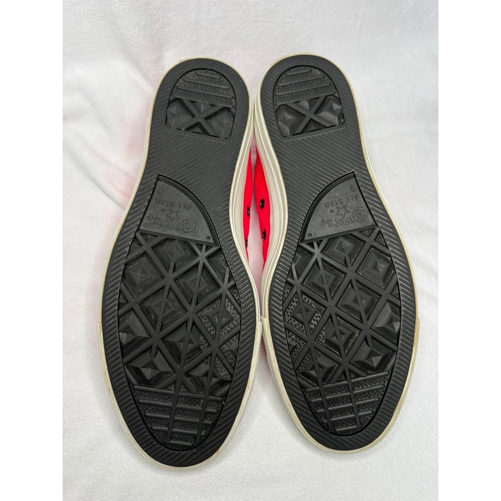 Converse All Star Chuck Taylor Low Top Neon Pink Black Leather Mens 9 Womens 11 - Picture 8 of 9